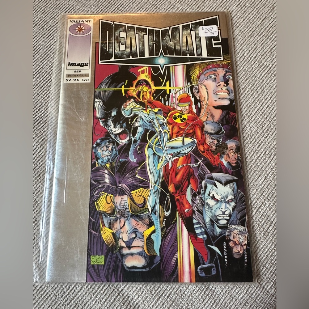 Deathmate Comic Book - Image/Valiant Cover Art - Red & Gold Accents